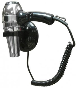 Фен настенный Nofer 02057.B (1800Вт, антивандальный, черный/металлик)