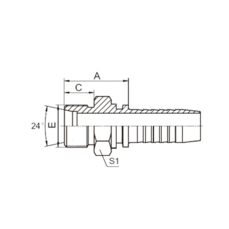 Фитинг высокого давления DKO-L (DN16, М27х1.5ш, оцинк) Robin