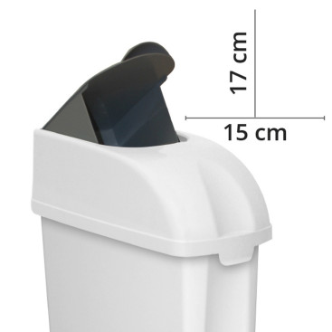 Ведро TTS ELLE (23л, педаль, ободок для мешка, белый)