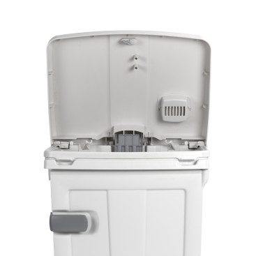 Контейнер TTS OpenUp90 (90л, педаль, дверь, белый/желтый)