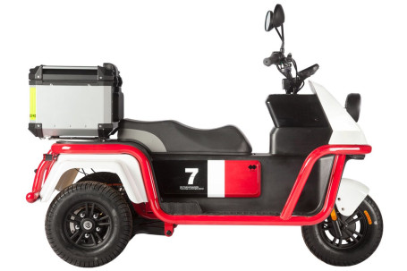 Трицикл электрический Wanshida DOUHAO 60V 800Вт (черно-бело-красный) (025545-3069)