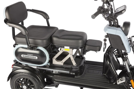 Трицикл электрический Wanshida UN MOTO 60V 650Вт (черный) (025578-3102)