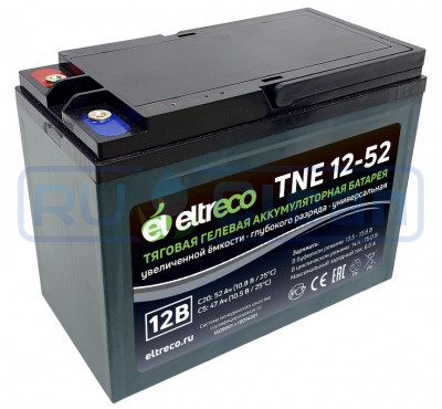 Тяговый аккумулятор Eltreco TNE12-52 (12V, 45A/h, AGM)