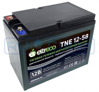 Тяговый аккумулятор Eltreco TNE12-58 (12V, 52A/h, AGM)
