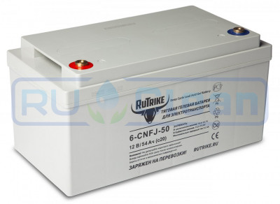 Тяговый аккумулятор RuTrike 6-CNF(J)-50 (12V, 54A/h, AGM)