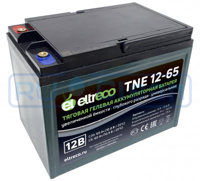 Тяговый аккумулятор Eltreco TNE12-65 (12V, 58A/h, AGM)